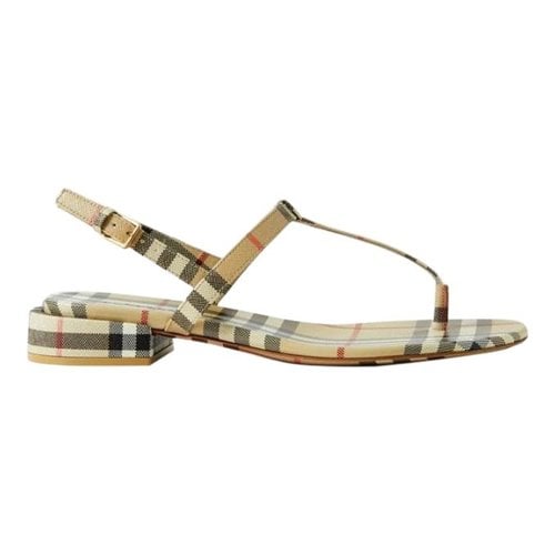 Pre-owned Burberry Leather Sandal In Beige