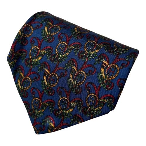 Pre-owned Ferragamo Silk Tie In Blue
