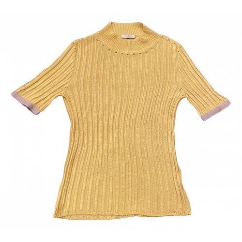 Pre-owned Nina Ricci Silk Knitwear In Yellow