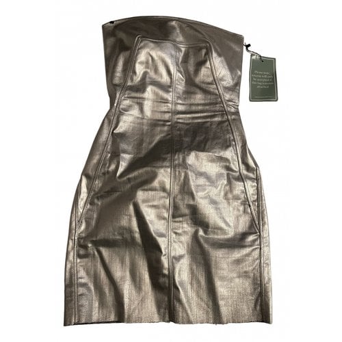 Pre-owned Rick Owens Mini Dress In Silver