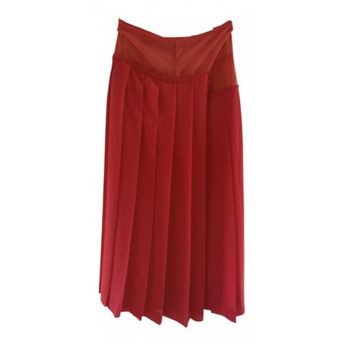 Pre-owned Victoria Beckham Maxi Skirt In Red