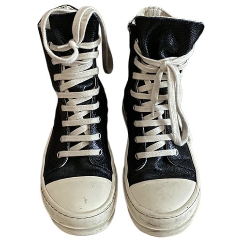 Pre-owned Rick Owens Drkshdw Cloth Trainers In Black