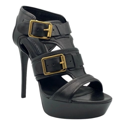 Pre-owned Burberry Leather Sandal In Black