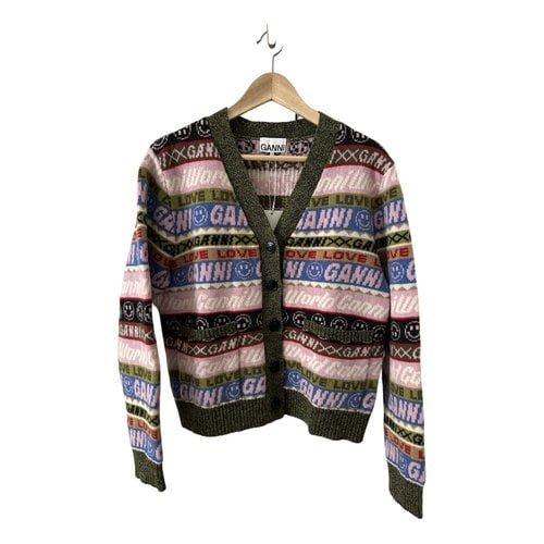 Pre-owned Ganni Spring Summer 2020 Wool Cardigan In Multicolour