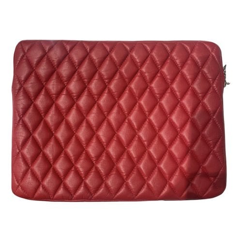 Pre-owned Harris Leather Clutch Bag In Red