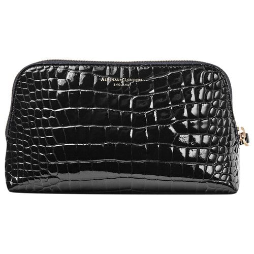 Pre-owned Aspinal Of London Leather Purse In Black