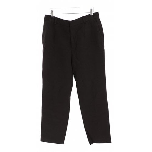 Pre-owned Chloé Linen Straight Pants In Black