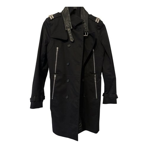 Pre-owned The Kooples Trench Coat In Black