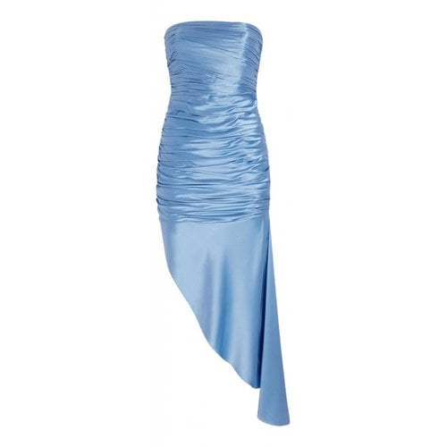 Pre-owned Cinq À Sept Silk Mid-length Dress In Blue
