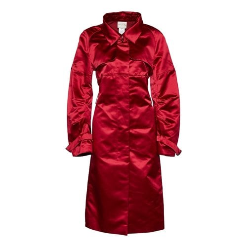 Pre-owned Celine Silk Coat In Red