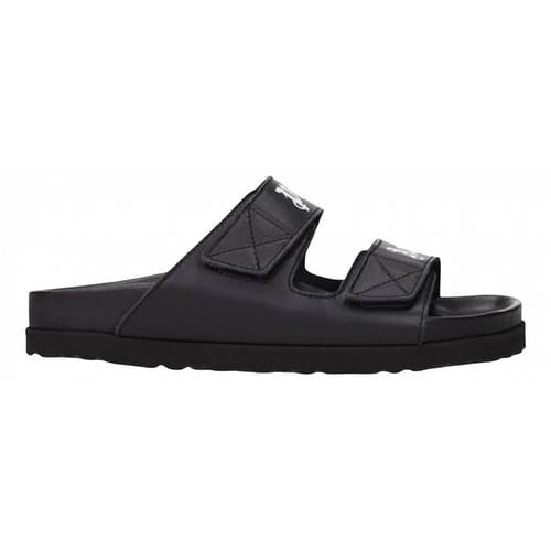 Pre-owned Palm Angels Leather Sandals In Black