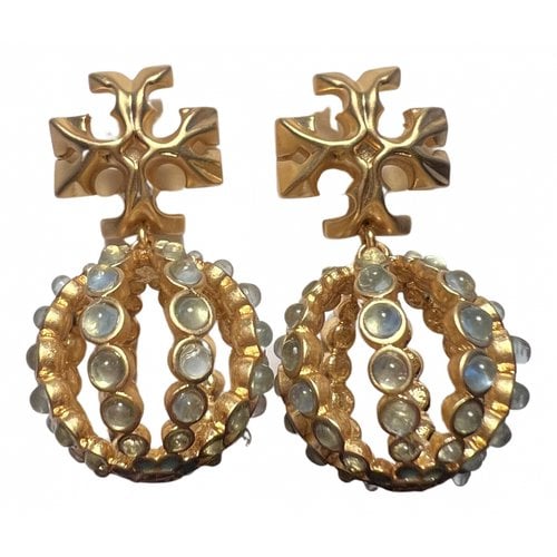 Pre-owned Tory Burch Yellow Gold Earrings In Blue