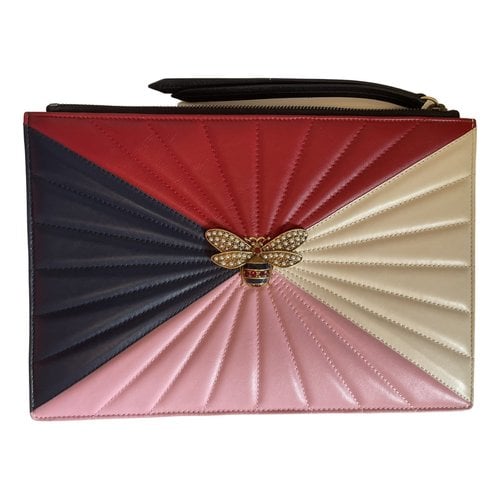 Pre-owned Gucci Leather Clutch Bag In Multicolour