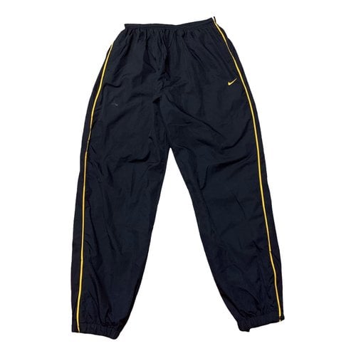 Pre-owned Nike Linen Trousers In Black