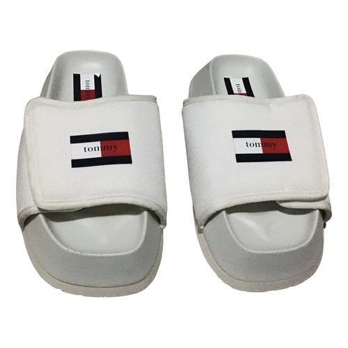Pre-owned Tommy Hilfiger Cloth Mules In White