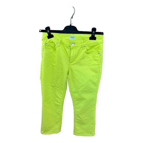 Pre-owned Liujo Straight Pants In Yellow