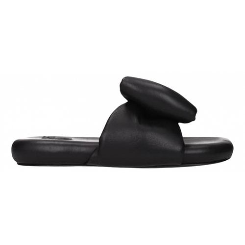 Pre-owned Off-white Leather Mules In Black