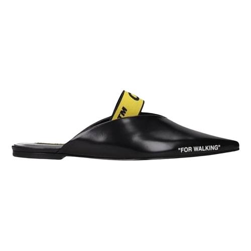 Pre-owned Off-white Leather Sandals In Black