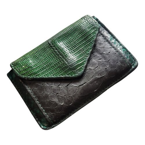 Pre-owned Claris Virot Leather Card Wallet In Green