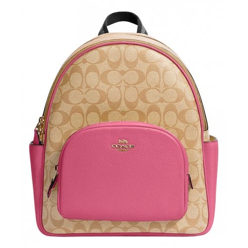 Pre-owned Coach Leather Backpack In Pink