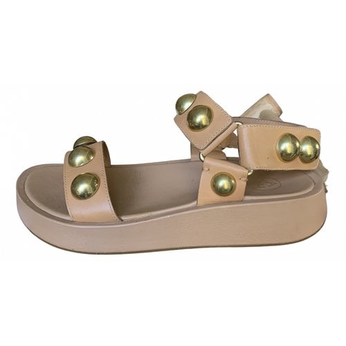 Pre-owned Ash Leather Sandal In Beige