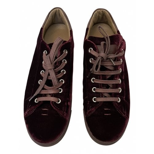 Pre-owned Gianvito Rossi Leather Trainers In Burgundy