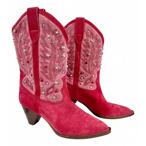 Pre-owned Isabel Marant Cowboy Boots In Red