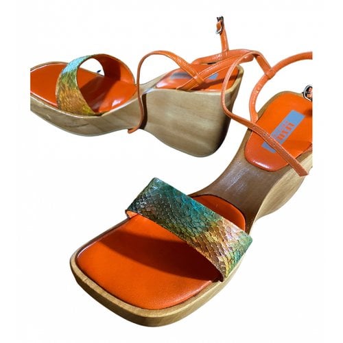 Pre-owned Le Silla Patent Leather Sandals In Multicolour
