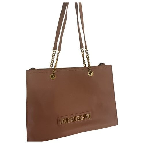 Pre-owned Moschino Love Leather Handbag In Brown