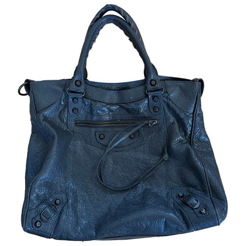 Pre-owned Balenciaga City Leather Handbag In Anthracite