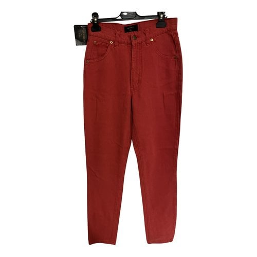 Pre-owned Valentino Straight Jeans In Red