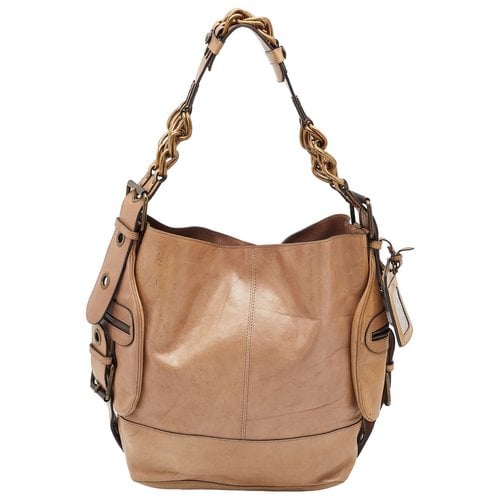 Pre-owned Chloé Leather Handbag In Beige