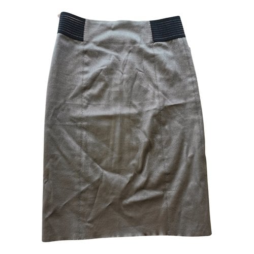 Pre-owned Max & Moi Leather Mid-length Skirt In Grey
