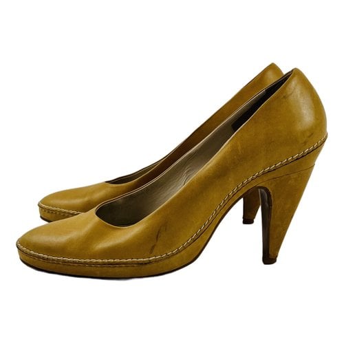 Pre-owned Marni Leather Heels In Yellow