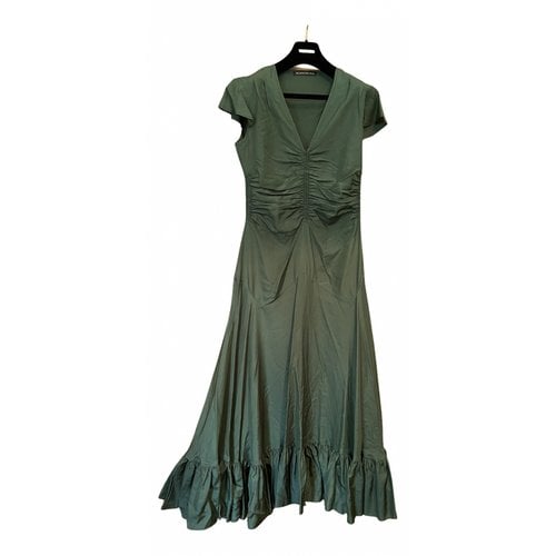 Pre-owned Balenciaga Silk Maxi Dress In Green