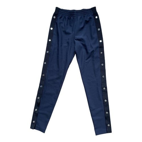 Pre-owned Maje Fall Winter 2020 Straight Pants In Navy