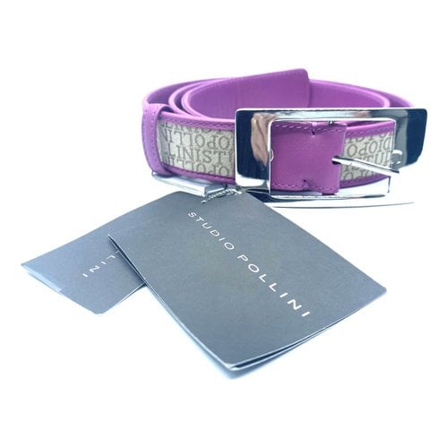 Pre-owned Pollini Leather Belt In Purple