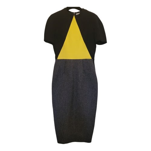 Pre-owned Victoria Beckham Wool Mid-length Dress In Multicolour