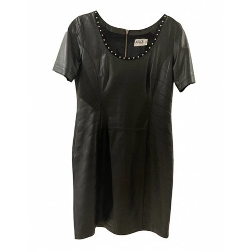 Pre-owned Alice By Temperley Leather Mini Dress In Black