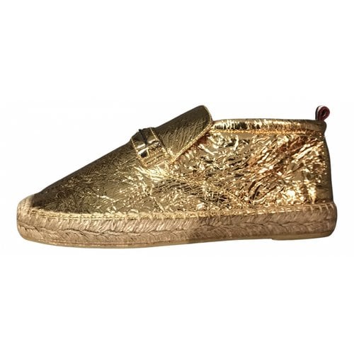 Pre-owned Bally Leather Espadrilles In Gold