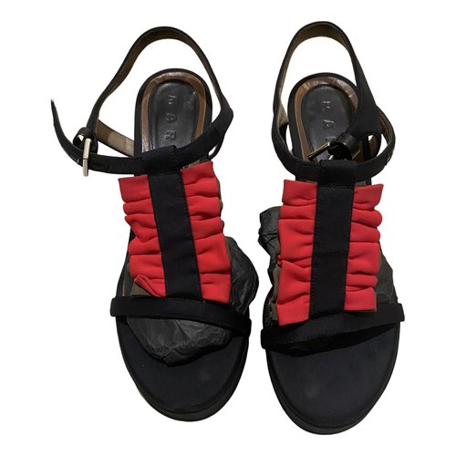 Pre-owned Marni Leather Sandal In Black