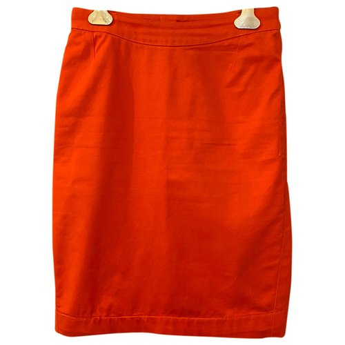 Pre-owned Mugler Mini Skirt In Orange