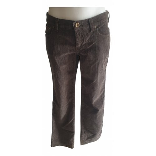 Pre-owned Moschino Velvet Slim Pants In Brown