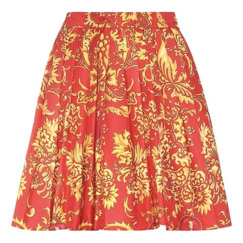 Pre-owned Versace Silk Mini Skirt In Red