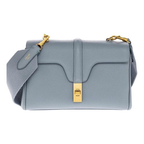 Pre-owned Celine Sac 16 Leather Handbag In Blue