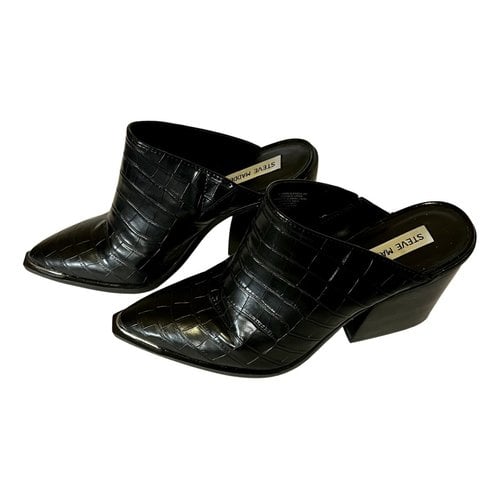 Pre-owned Steve Madden Leather Mules In Black
