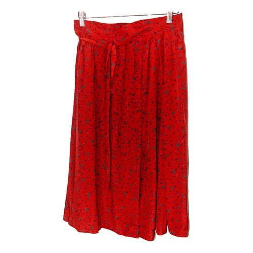 Pre-owned Guy Laroche Silk Mid-length Skirt In Red
