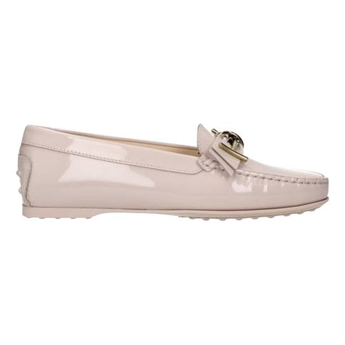 Pre-owned Tod's Patent Leather Flats In Pink