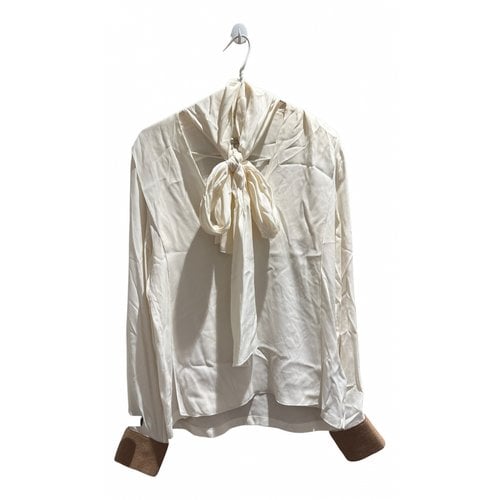 Pre-owned Victoria Beckham Silk Blouse In Beige