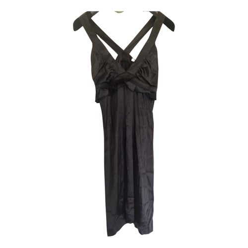 Pre-owned Byblos Silk Mid-length Dress In Black